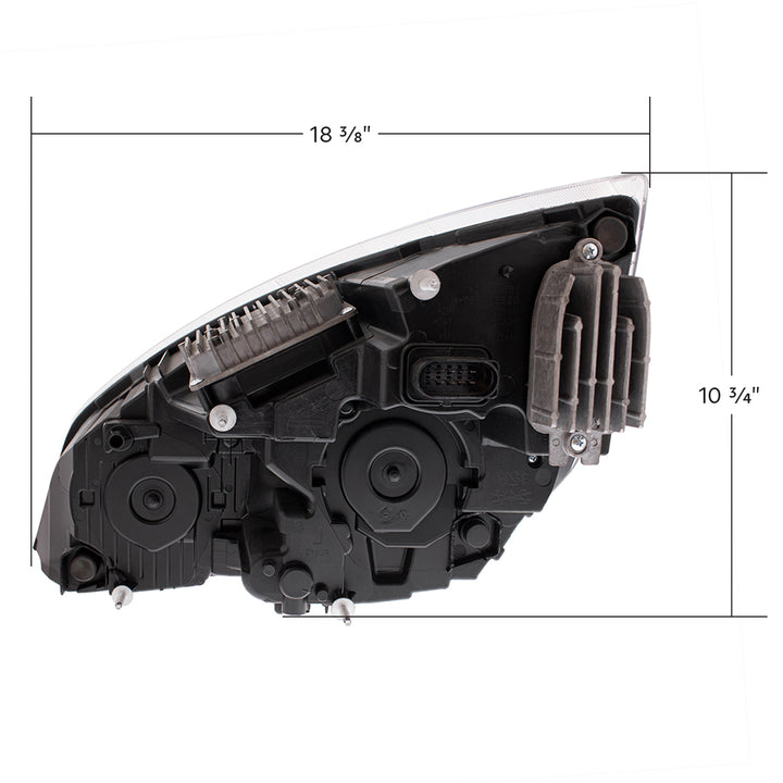 Black LED Headlight For 2018-2024 Freightliner Cascadia - Passenger