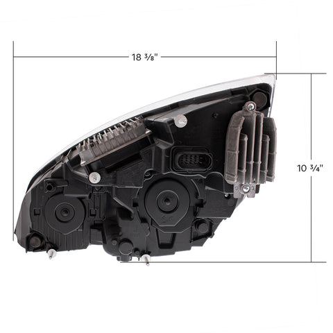 Black LED Headlight For 2018-2024 Freightliner Cascadia - Passenger