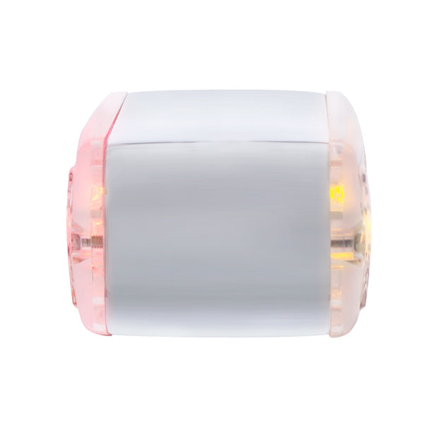 6 LED Single Function Double Face Light - Horizontal Mount - Amber & Red LED/Clear Lens