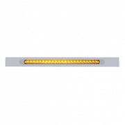 Chrome Top Mud Flap Plate With 23 SMD LED Light Bar & Bezel - Amber LED/Amber Lens (Each)