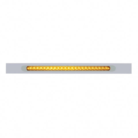 Chrome Top Mud Flap Plate With 23 SMD LED Light Bar & Bezel - Amber LED/Amber Lens (Each)