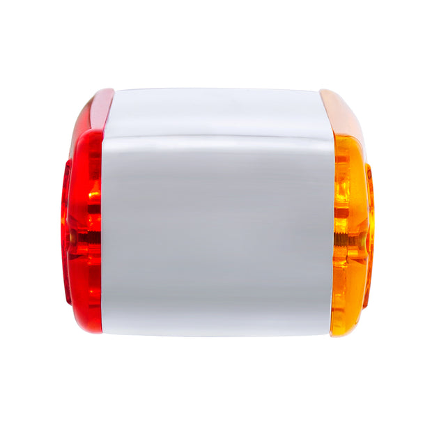 6 LED Single Function Double Face Light - Horizontal Mount - Amber & Red LED/Amber & Red Lens