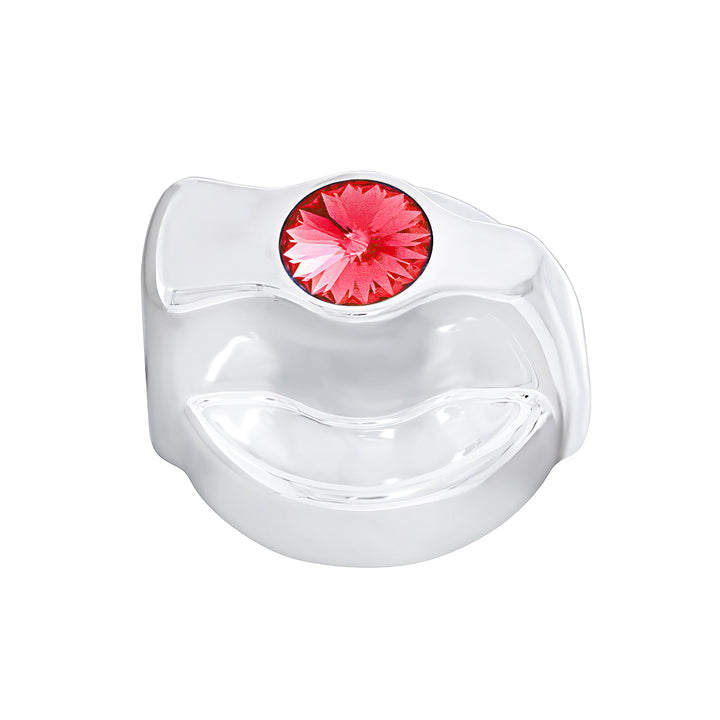 Chrome Plastic A/C Control Knob For 2005 &amp; Older Peterbilt- Red Crystal