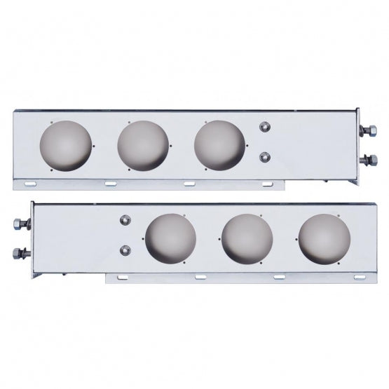 2-1/2" Bolt Pattern Chrome Spring Loaded Light Bar With 6X 4" Light Cutouts (Pair)