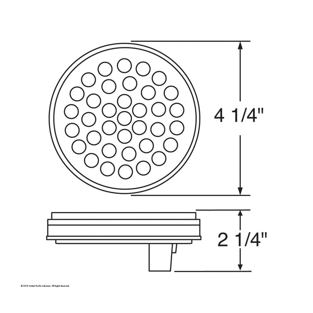 36 LED 4" Round Light (Stop, Turn & Tail) - Red/Clear Lens