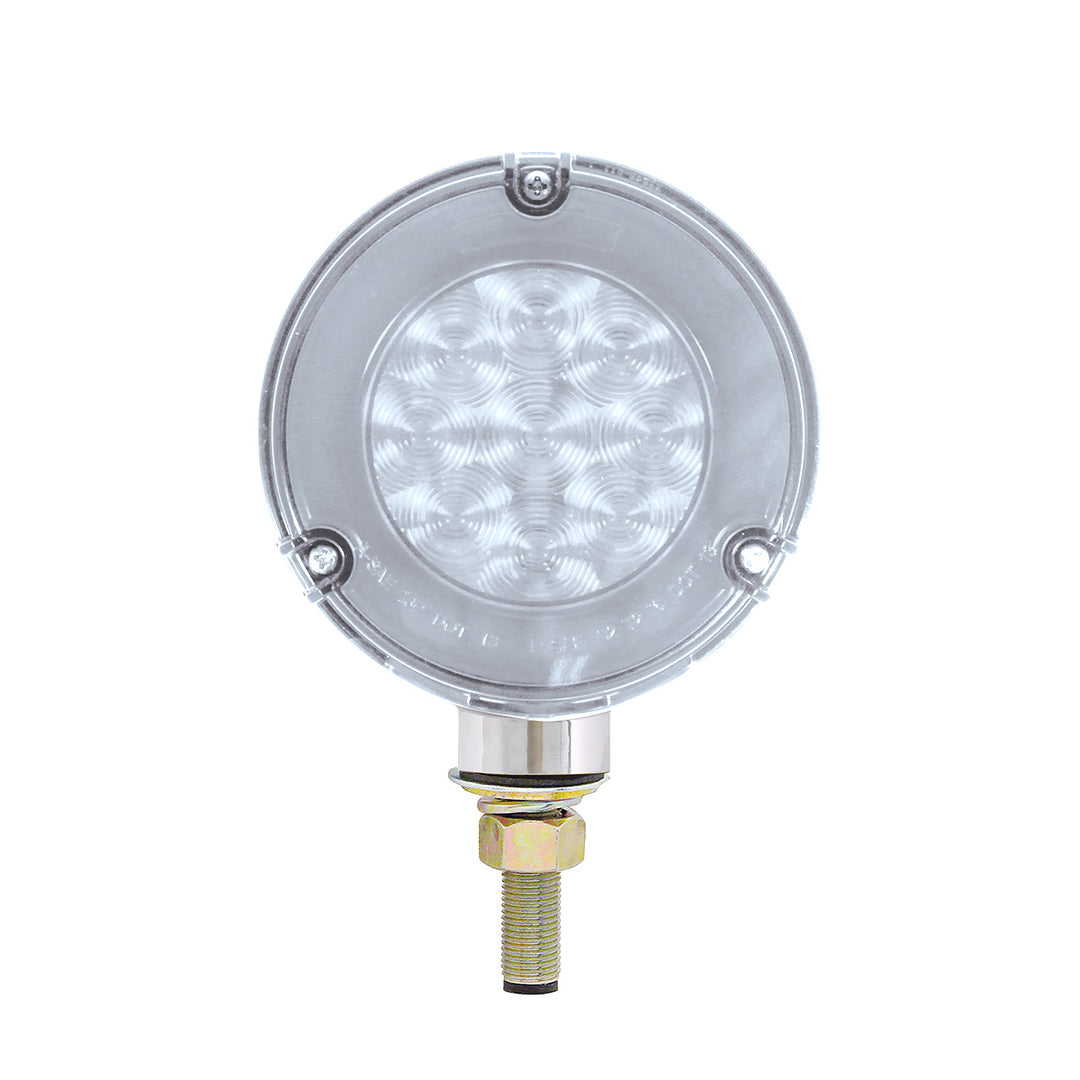 54 LED Single Stud Double Face GloLight (Turn Signal) - Amber &amp; Red LED/Clear Lens