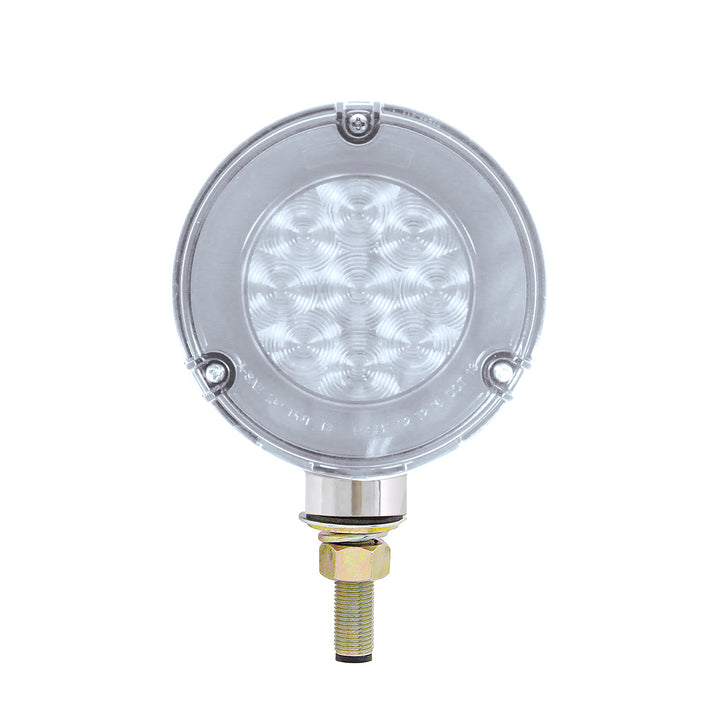 54 LED Single Stud Double Face GloLight (Turn Signal) - Amber &amp; Red LED/Clear Lens
