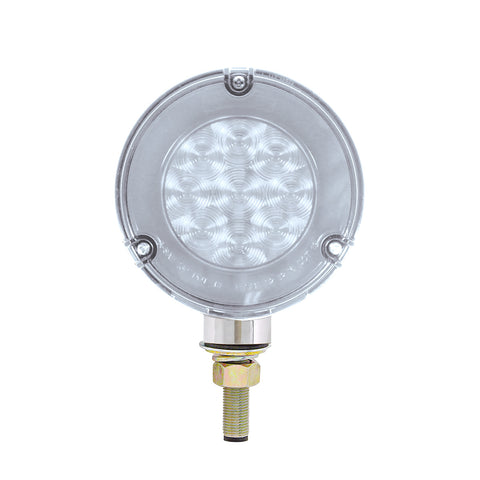 54 LED Single Stud Double Face GloLight (Turn Signal) - Amber & Red LED/Clear Lens