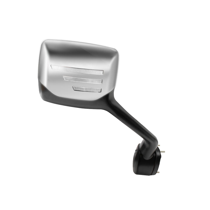 Chrome Hood Mirror Assembly W/ Sequential LED Turn Signal For 2013-2021 Kenworth T680 &amp; Peterbilt 579 - Passenger