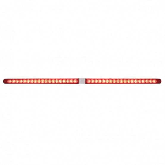 Dual 14 LED 12" Reflector Light Bars With Bezel - Red LED/Red Lens