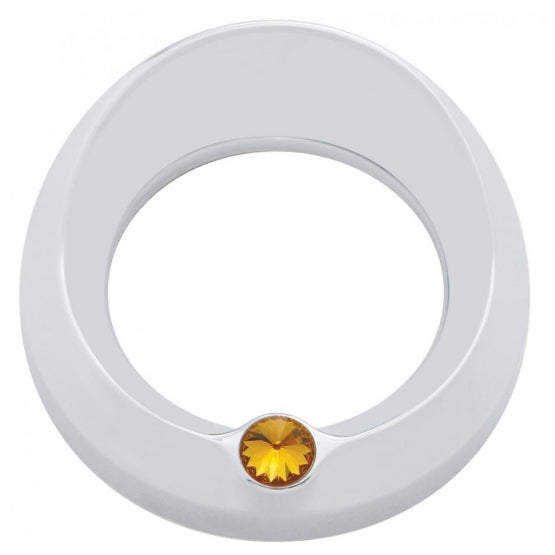 Signature Series Gauge Bezel With Visor &amp; Crystal For 3-3/4" DIA Speed/Tachometer Gauge - Amber Crystal
