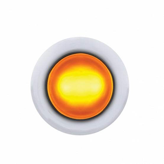 SS Front Air Cleaner Bracket With 22X 3 Amber Hi/Lo LED 3/4" Mini Crystal Lights &amp; SS Bezels For Peterbilt-Amber Lens