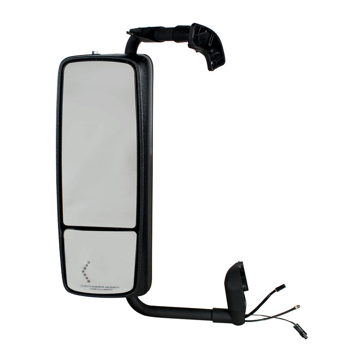 Chrome Mirror Assembly With LED Turn Signal For 2012-2017 Volvo VNL - Driver
