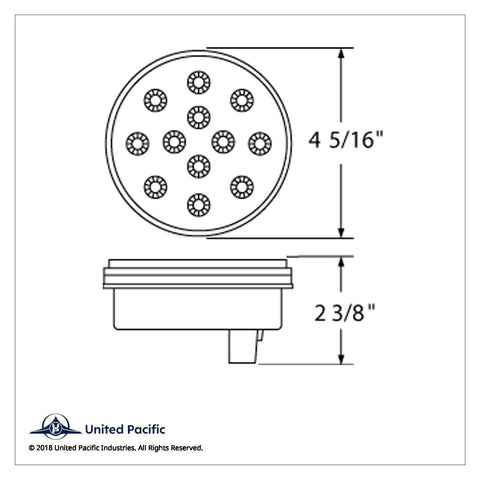 12 LED 4" Reflector Auxiliary/Utility Light - White LED/Clear Lens
