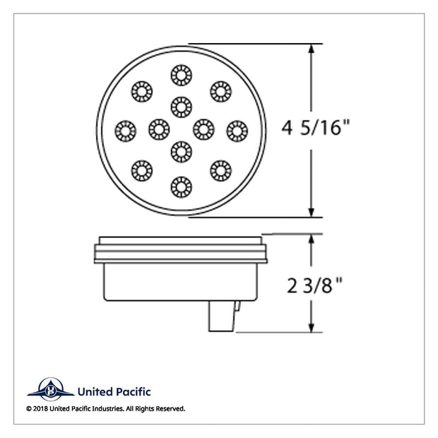 12 LED 4" Reflector Auxiliary/Utility Light - White LED/Clear Lens