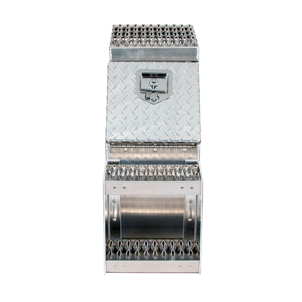 12"L X 25"W X 28"H Aluminum Step Saddle Box