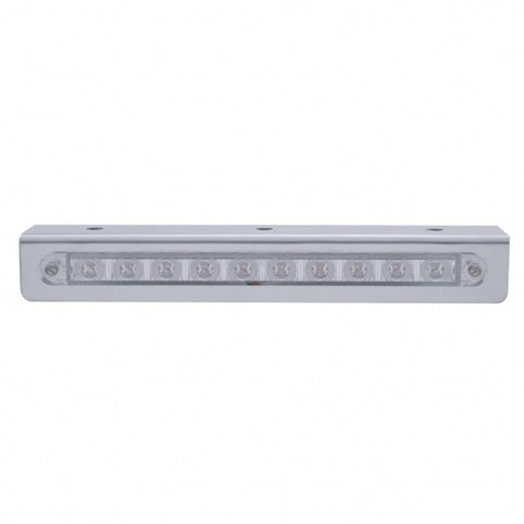 9-3/4" Stainless Light Bracket With 10 LED 9" Light Bar - Amber LED/Clear Lens