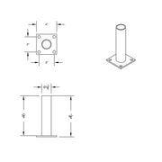 8" Quarter Fender Mounting Post - Flange Mount