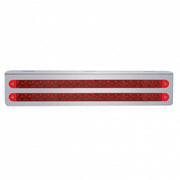 12-3/4" Stainless Light Bracket With 2X 19 LED 12" Light Bars - Red LED/Red Lens