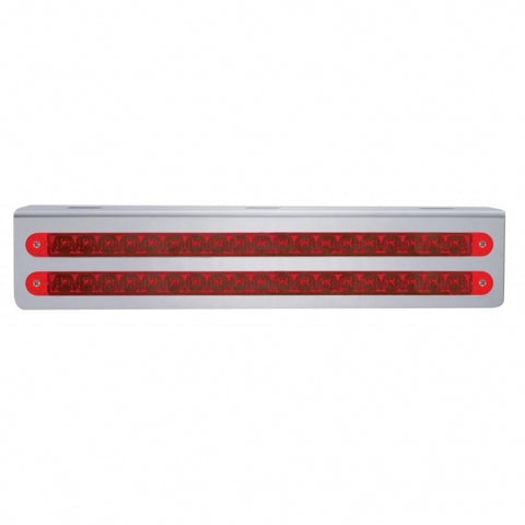 12-3/4" Stainless Light Bracket With 2X 19 LED 12" Light Bars - Red LED/Red Lens