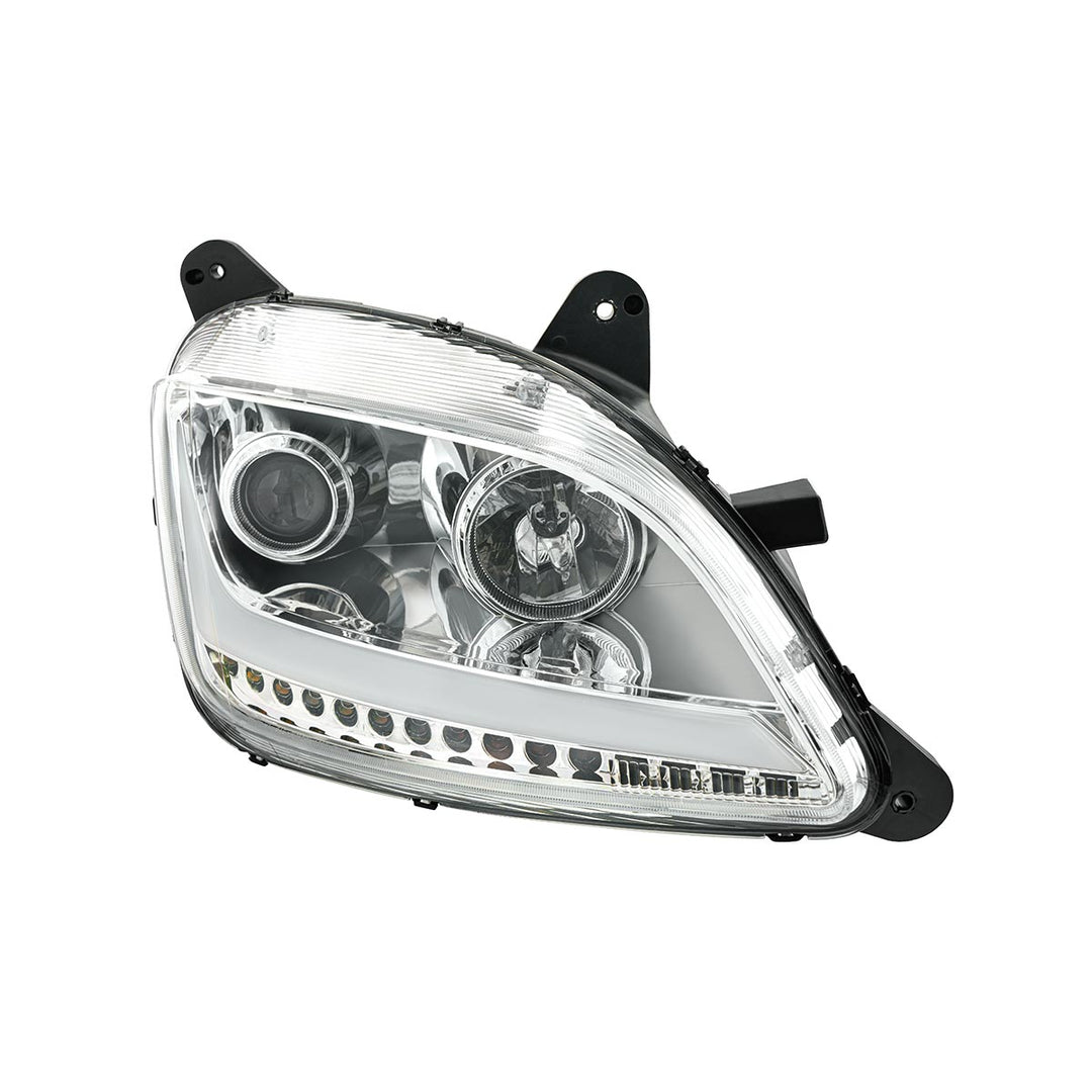 Chrome Projection Headlight With LED Position Light &amp; Sequential Signal For 2012-2021 Peterbilt 579- Passenger