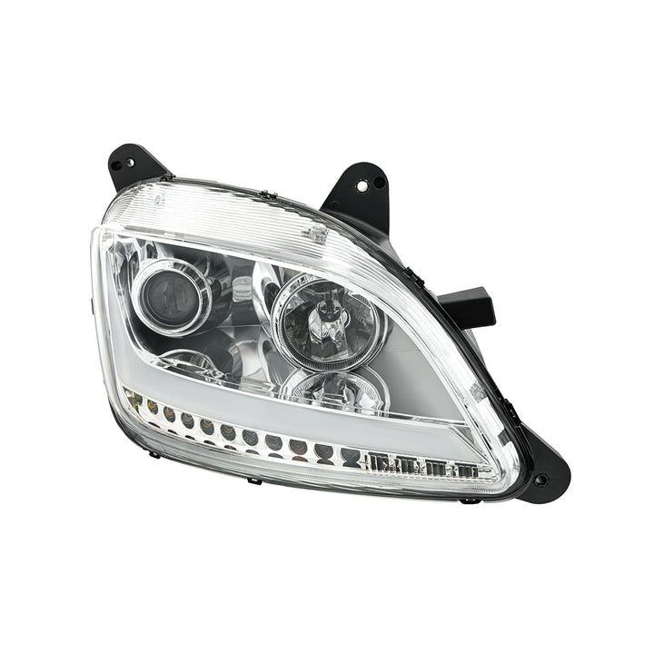 Chrome Projection Headlight With LED Position Light &amp; Sequential Signal For 2012-2021 Peterbilt 579- Passenger