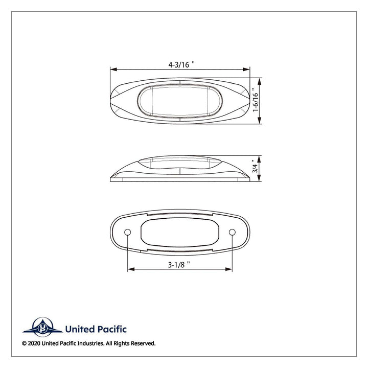 3 LED Light (Clearance/Marker) - Amber LED/Amber Lens