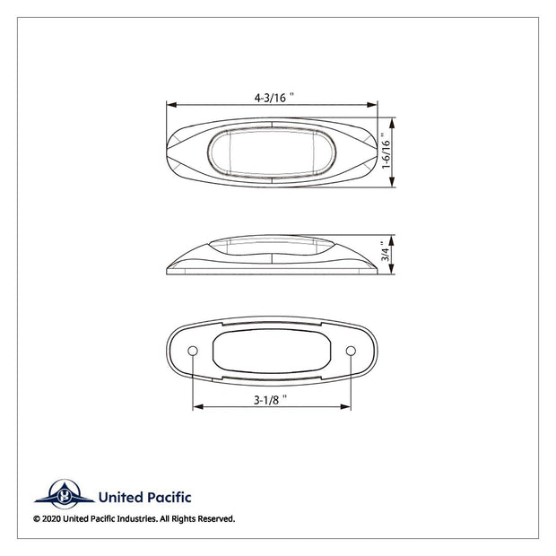 3 LED Light (Clearance/Marker) - Amber LED/Amber Lens