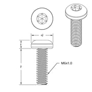 3/4" Short M6-1.0 Dash Screw For Kenworth-OEM Style (2-Pack)