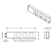 2-1/2" Bolt Pattern SS Spring Loaded Bar With 6X 36 LED 4" Lights -Red LED/Clear Lens (Pair)