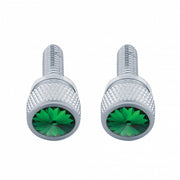 3/4" Short M6 Dash Screw With Crystal For Kenworth - Green Crystal (2-Pack)