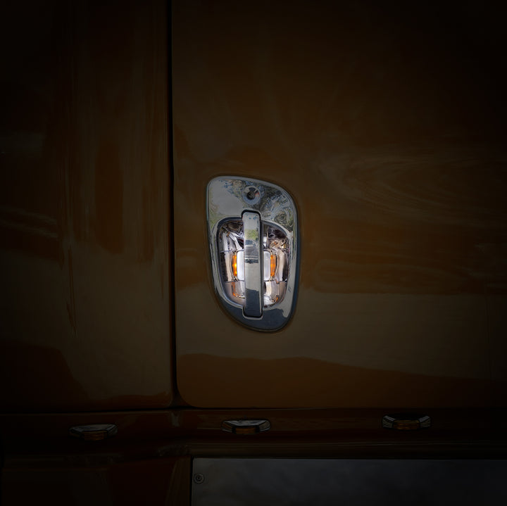 6 Amber LED Chrome Door Handle Cover for 2008-2017 Freightliner Cascadia - Passenger
