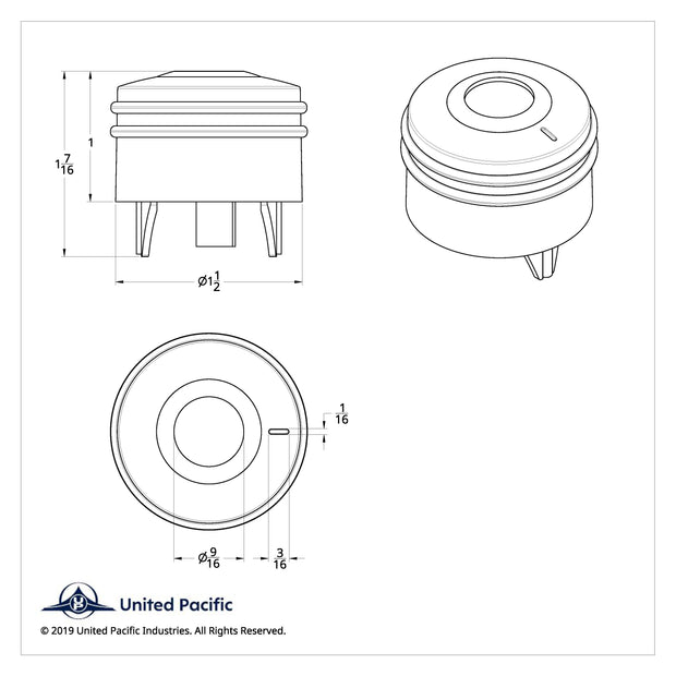 Peterbilt Deluxe Signature A/C Control Knob - Indented