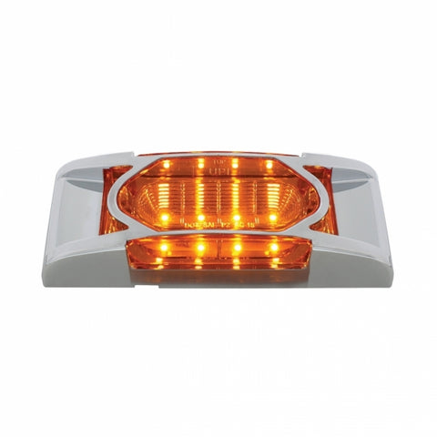 16 LED Reflector Light (Clearance/Marker) With Chrome Bezel - Amber LED/Amber Lens