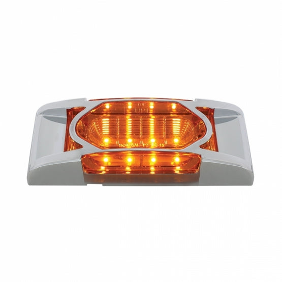 16 LED Reflector Light (Clearance/Marker) With Chrome Bezel - Amber LED/Amber Lens