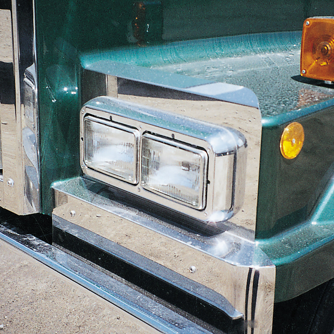 Stainless Fender Guard With Curved End &amp; Headlight Accent For 1998-18 Western Star Constellation