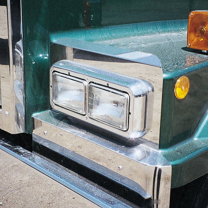 Stainless Fender Guard With Curved End &amp; Headlight Accent For 1998-18 Western Star Constellation