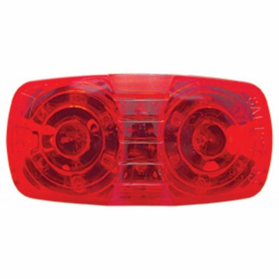 16 LED 4" X 2" Rectangular Light (Clearance/Marker)- Red LED/Red Lens