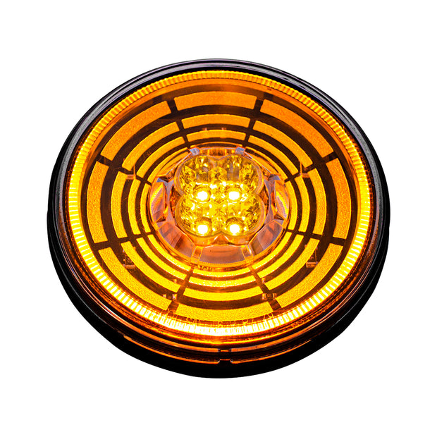 13 LED 4" Round Abyss Light (Turn Signal) - Amber LED/Clear Lens