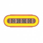 22 LED 6" Oval Clear Lens With Halo Insert GloLight Light Kit - Amber LEDs/Amber Insert (Each)