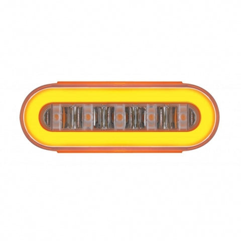 22 LED 6" Oval Clear Lens With Halo Insert GloLight Light Kit - Amber LEDs/Amber Insert (Each)