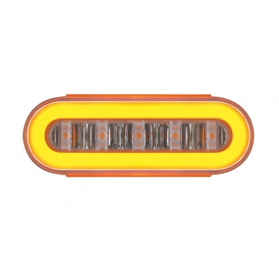 22 LED 6" Oval Clear Lens With Halo Insert GloLight Light Kit - Amber LEDs/Amber Insert (Each)