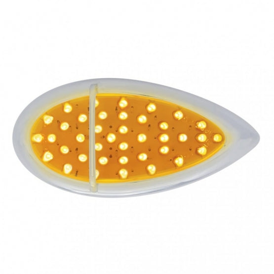 39 LED Flush Mount "Teardrop" Turn Signal Light - Amber LED/Amber Lens