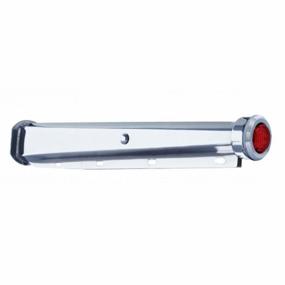 30" Heavy Duty Mud Flap Hangers With 9 LED End Cap &amp; Bezel - Red LED/Red Lens (Pair)