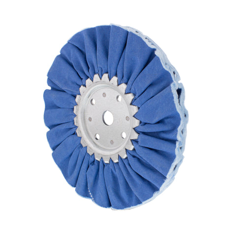 8" Blue Treated Airway Buff - 5/8" & 1/2" Arbor