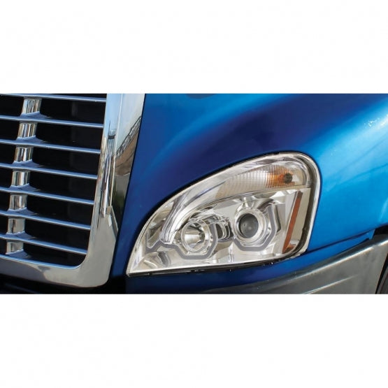 Chrome Projection Headlight With White LED Position Light For 2008-2017 Freightliner Cascadia - Driver