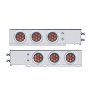2-1/2" Bolt Pattern Spring Loaded Rear Bar With 6X Competition Series 7 Red LED 4" Light -Clear Lens (Pair)