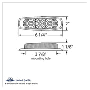 15 LED Rectangular Light With Bezel (Clearance/Marker) - Amber LED/Amber Lens
