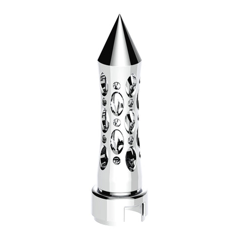 M30X3.5 Thread-On Daytona Style Spike Gearshift Knob With 13/15/18 Speed Adapter - Chrome/Vertical