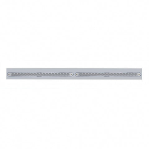 Chrome Top Mud Flap Plate With Two 19 LED 12" Reflector Light Bars - Red LED/Clear Lens (Each)